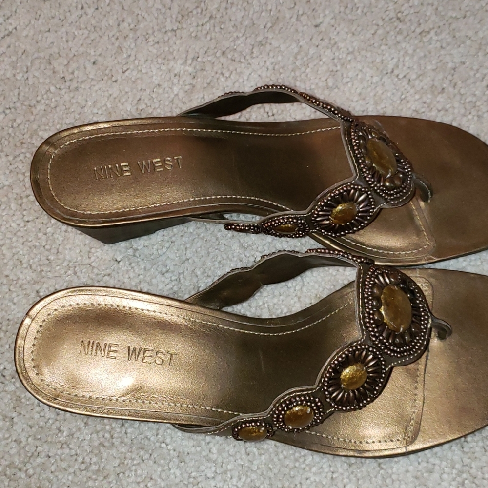 Nine West Wedge Sandals - Picture 4 of 8